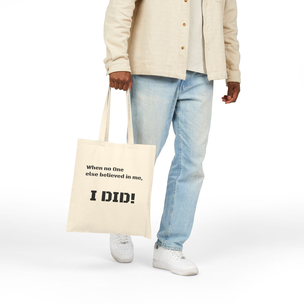 Motivational Cotton Canvas Tote Bag — Inspirational Quote Tote