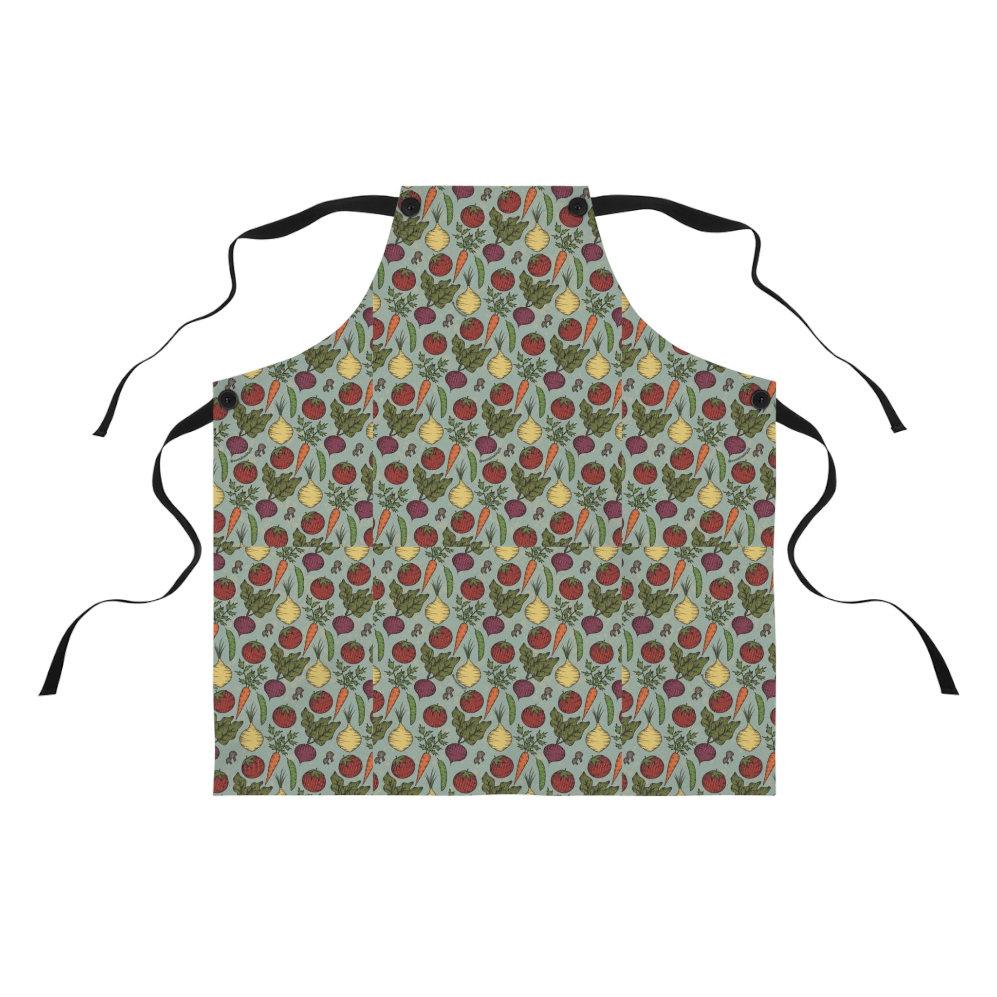 Vegetable Garden All-Over Print Apron — Whimsical Tomato, Beet & Radish Kitchen Apron