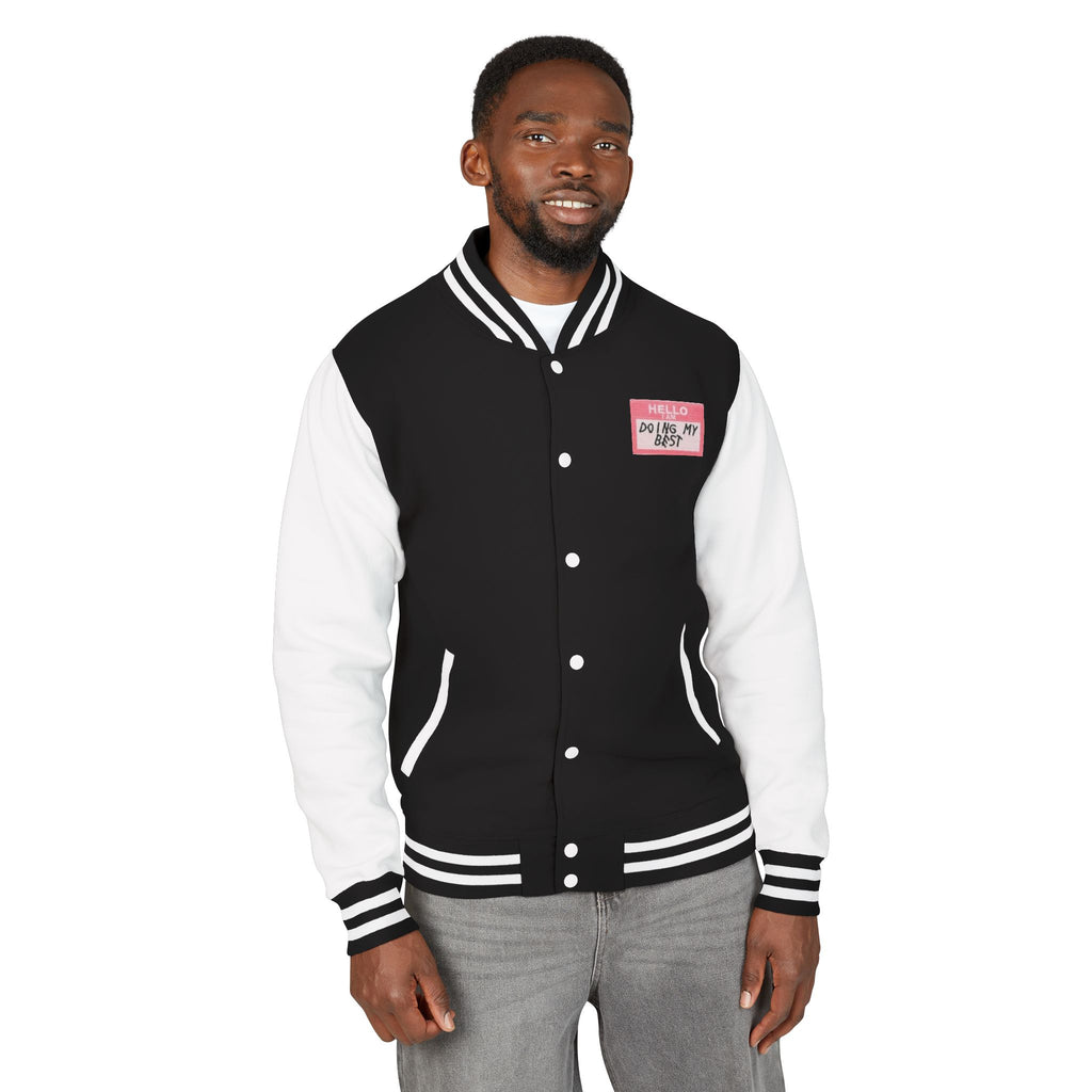 Letterman Jacket — 'Do What Makes You Happy' Retro Patch Varsity Jacket