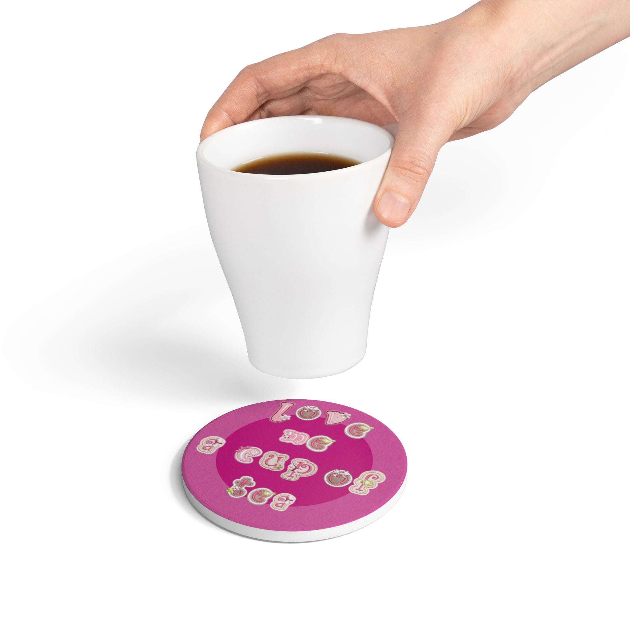 Ceramic Coaster - Cute Pink