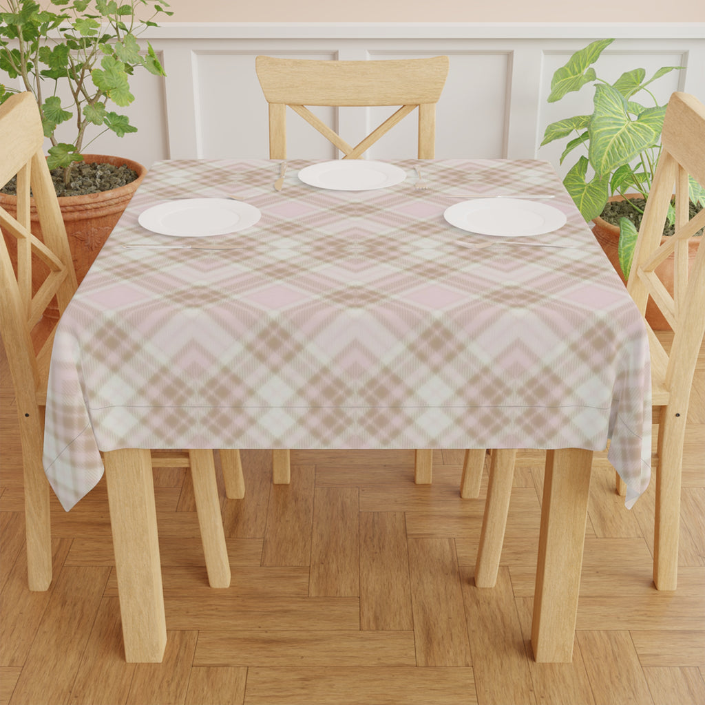 Tablecloth - Pink and Beige Cozy Cottage Atmosphere
