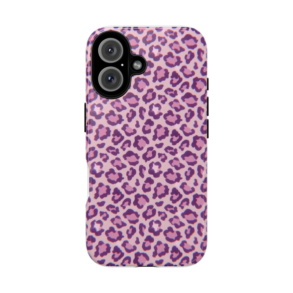 Pink Leopard Print Tough Phone Case — Protective Slim Cover for iPhone & Android