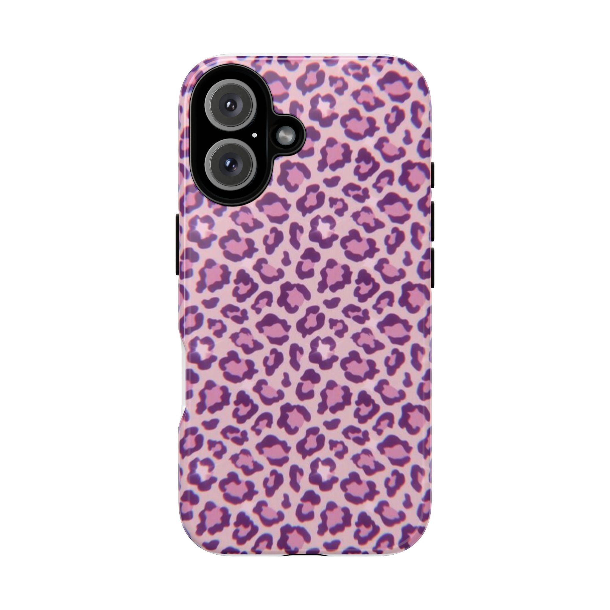Pink Leopard Print Tough Phone Case — Protective Slim Cover for iPhone & Android