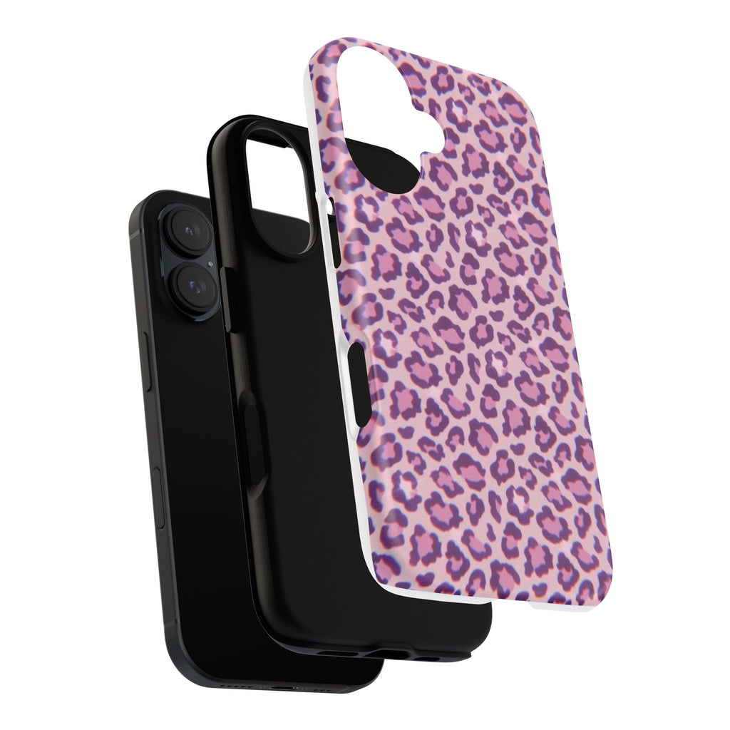 Pink Leopard Print Tough Phone Case — Protective Slim Cover for iPhone & Android