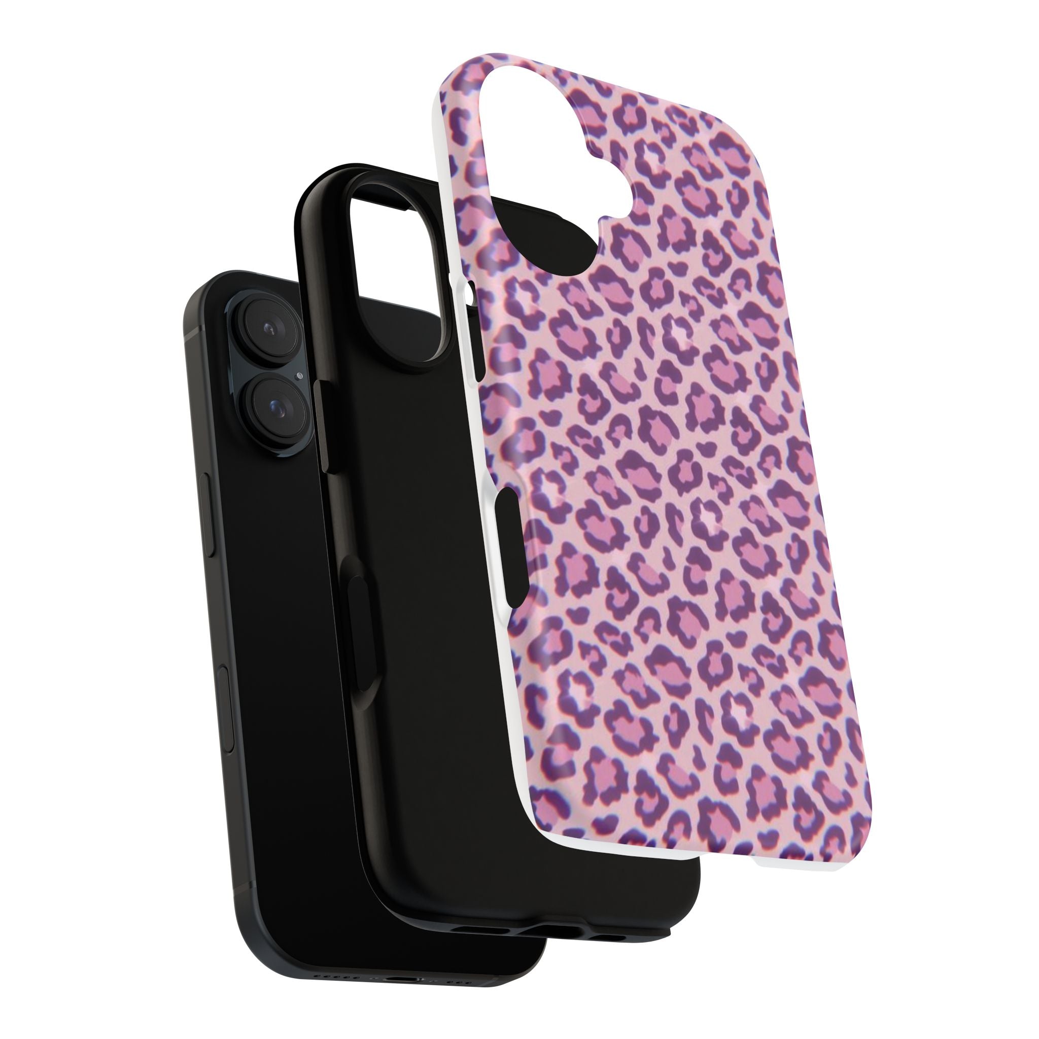 Pink Leopard Print Tough Phone Case — Protective Slim Cover for iPhone & Android