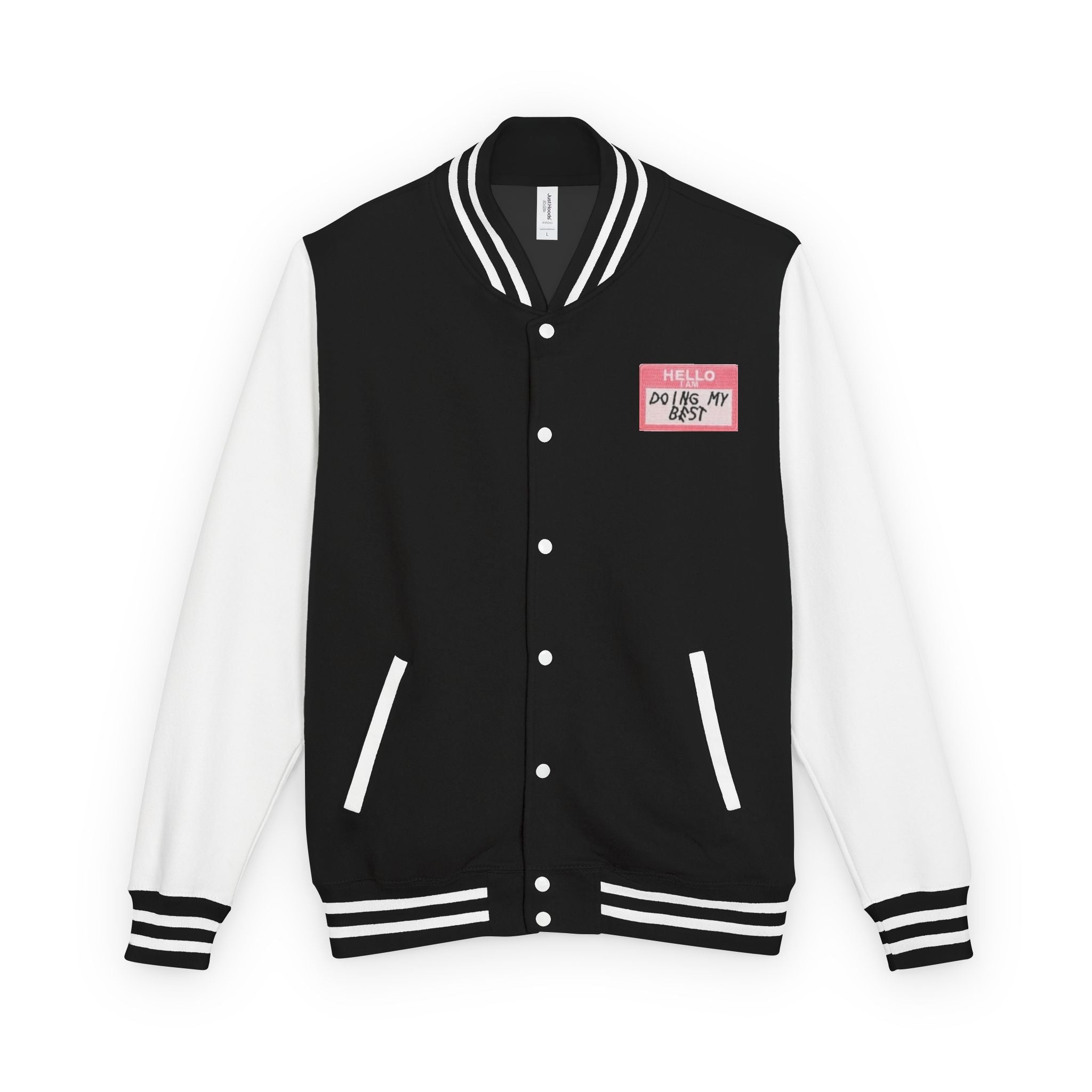 Letterman Jacket — 'Do What Makes You Happy' Retro Patch Varsity Jacket