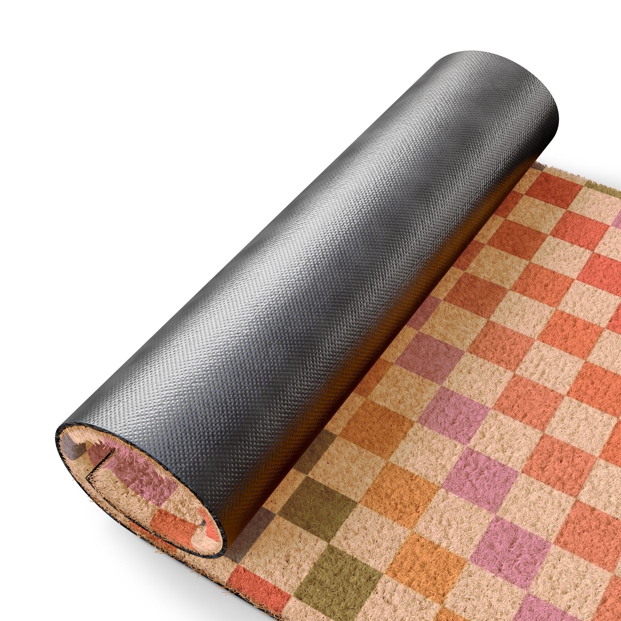 Checkerboard Doormat — Retro Pastel Entry Rug
