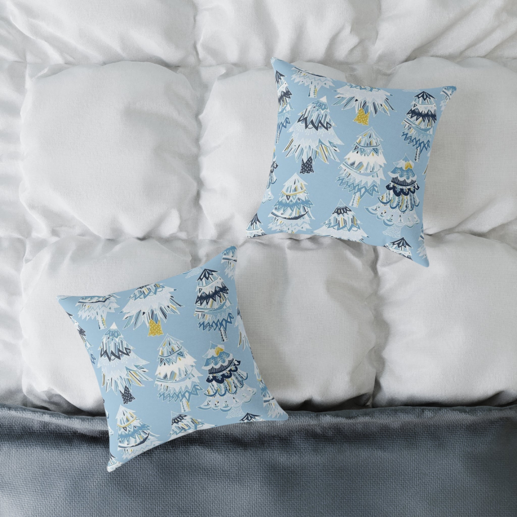 Winter Cozy Decorative Pillow — Square Poly Canvas Throw Pillow