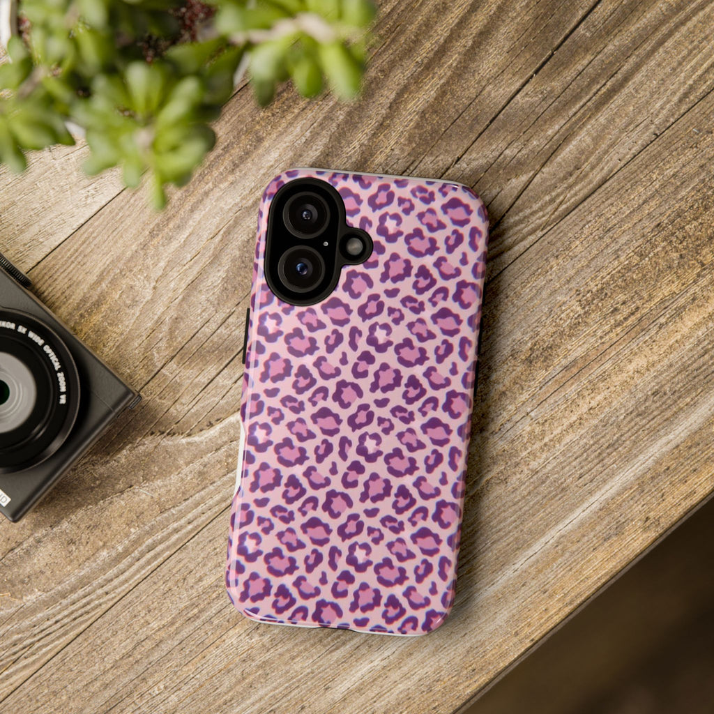 Pink Leopard Print Tough Phone Case — Protective Slim Cover for iPhone & Android