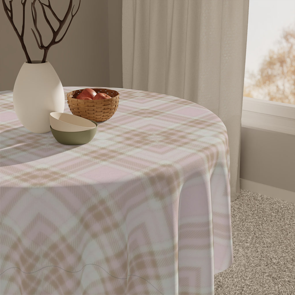 Tablecloth - Pink and Beige Cozy Cottage Atmosphere