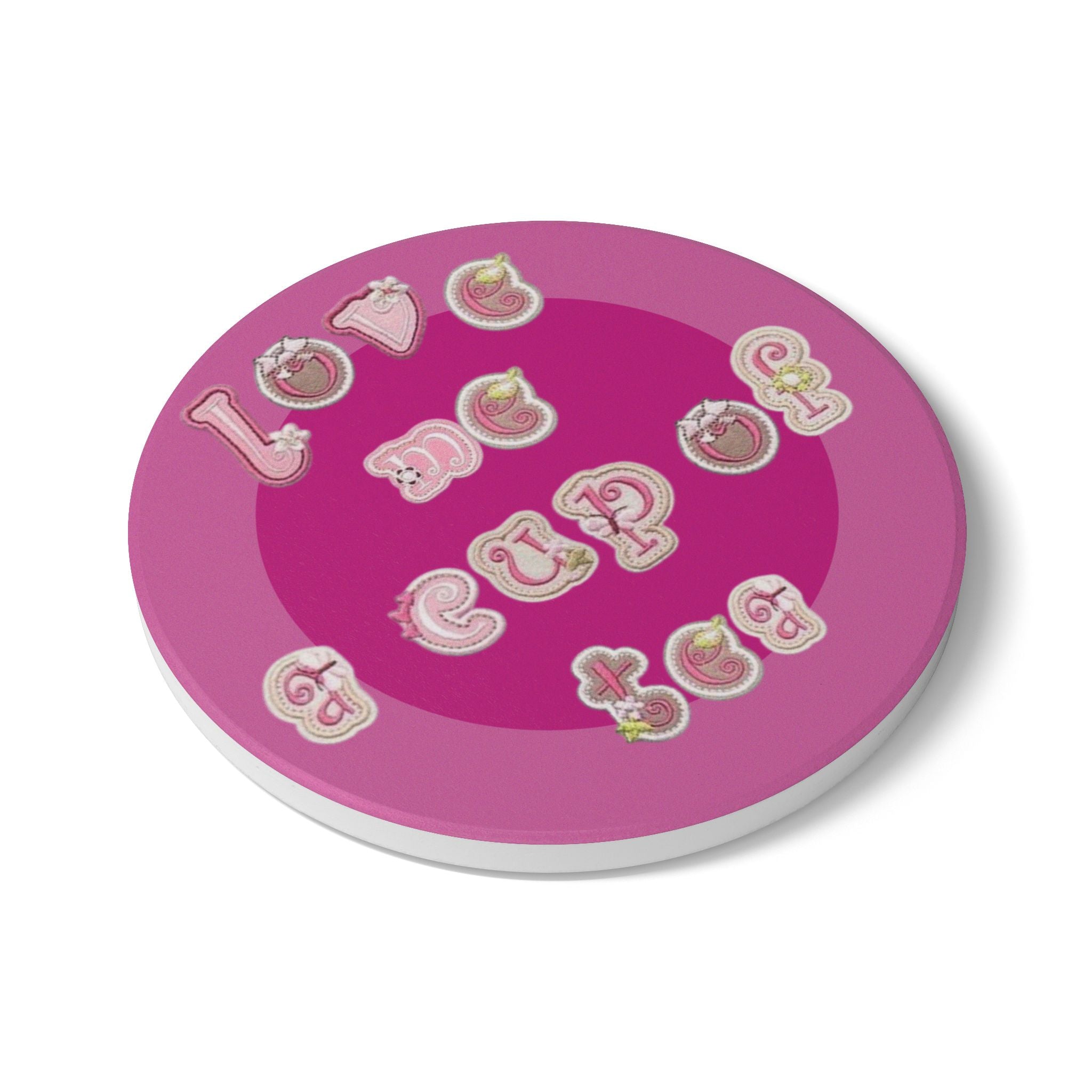 Ceramic Coaster - Cute Pink