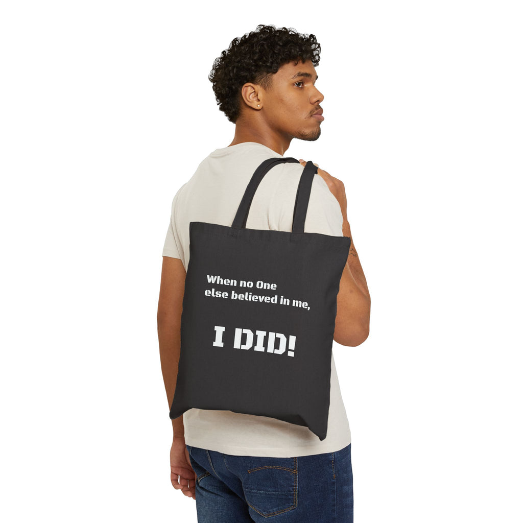 Motivational Cotton Canvas Tote Bag — Inspirational Quote Tote