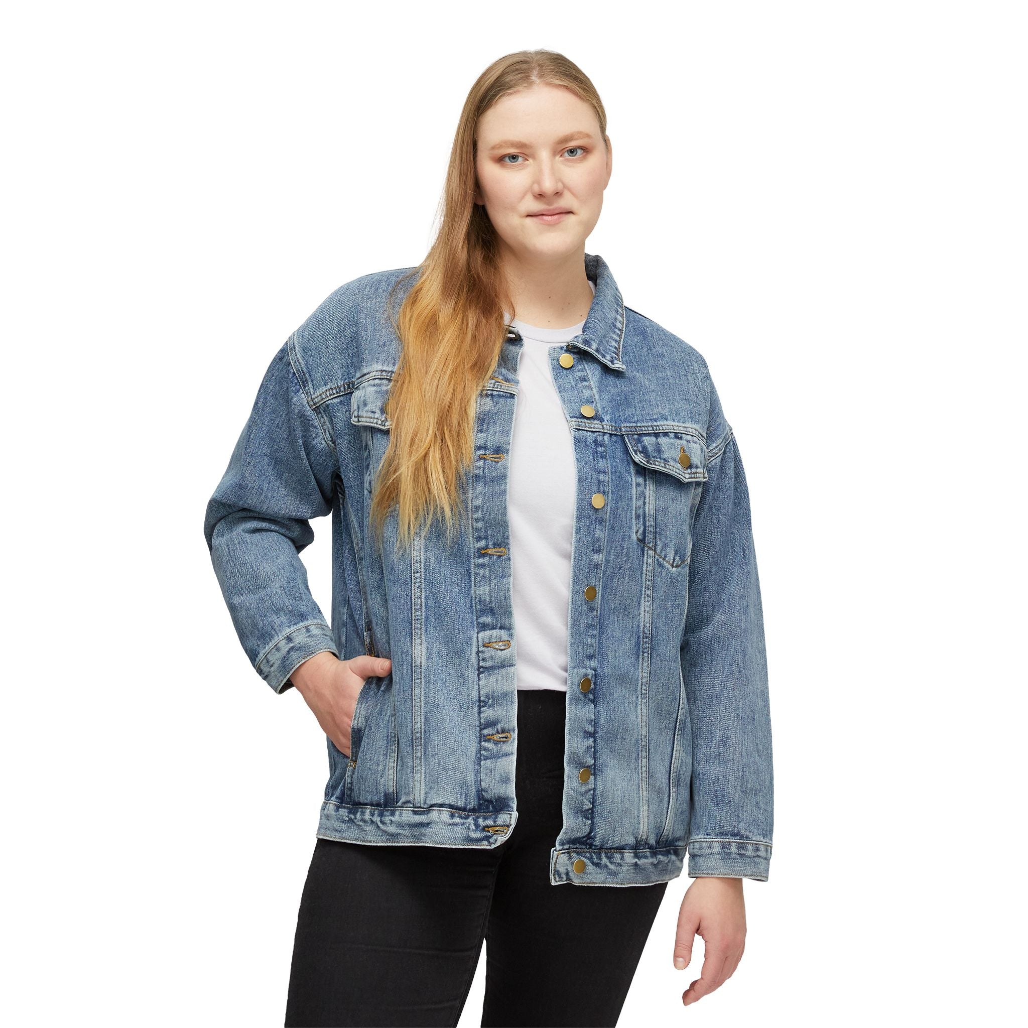 Women's Denim Jacket – Classic Light Wash Jean Jacket for Casual Everyday Wear