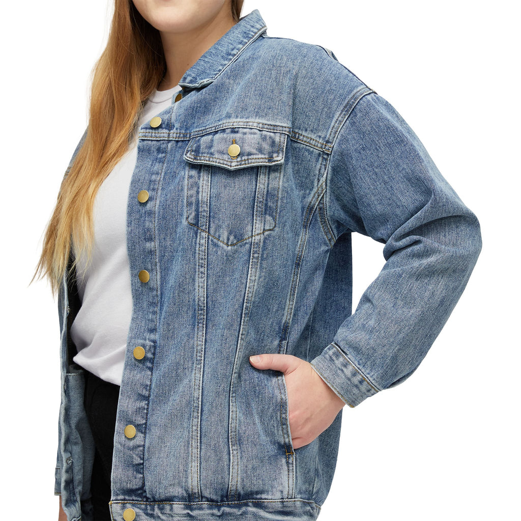Women's Denim Jacket – Classic Light Wash Jean Jacket for Casual Everyday Wear