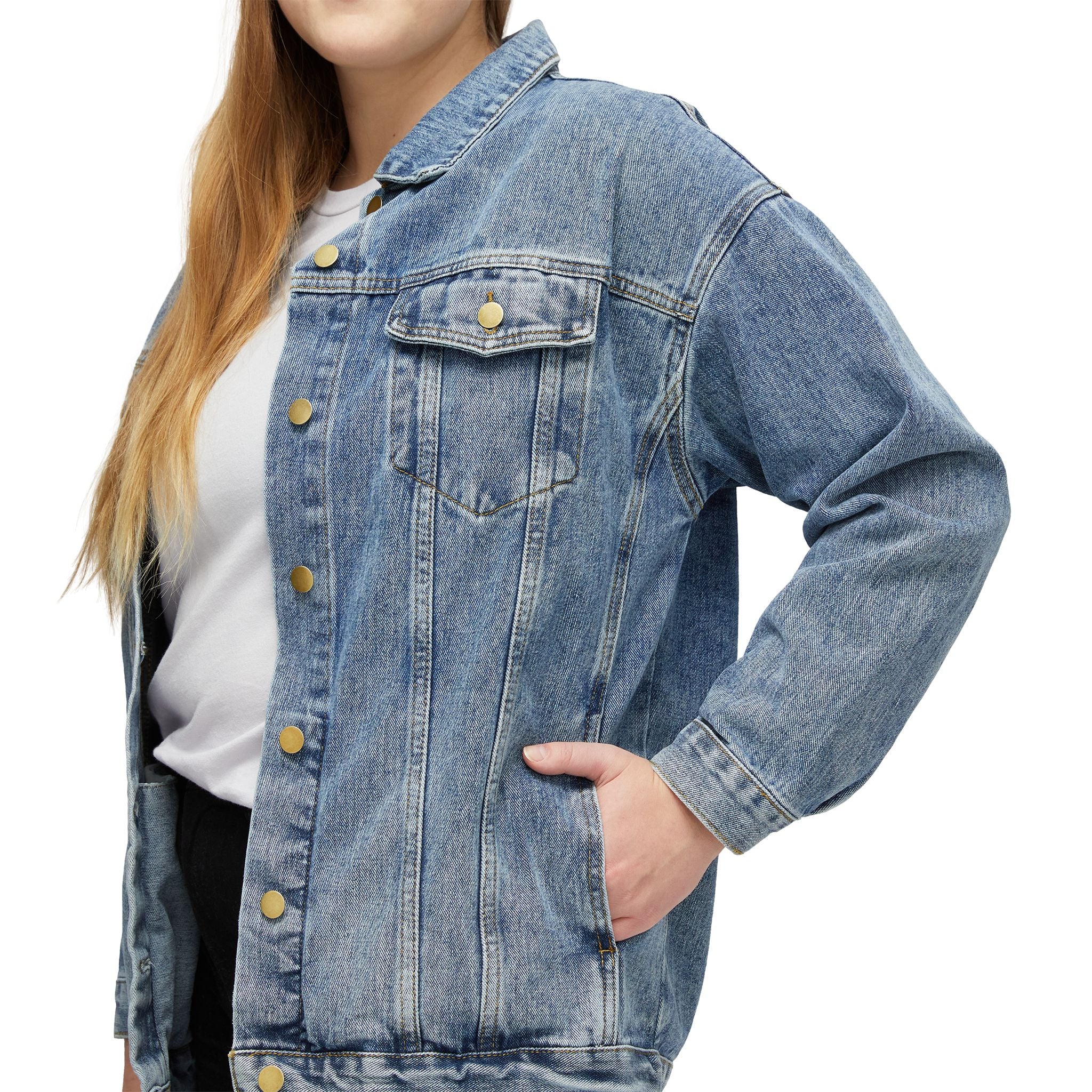 Women's Denim Jacket – Classic Light Wash Jean Jacket for Casual Everyday Wear