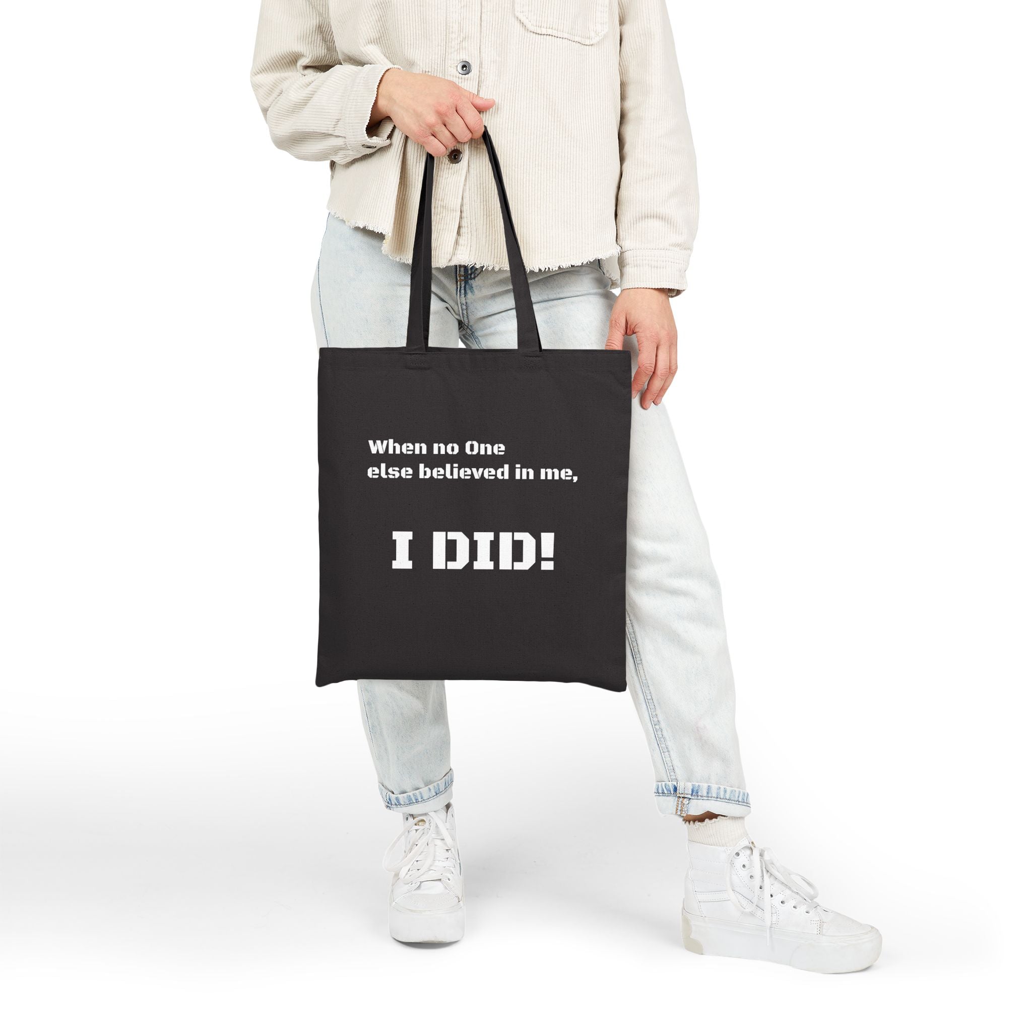 Motivational Cotton Canvas Tote Bag — Inspirational Quote Tote