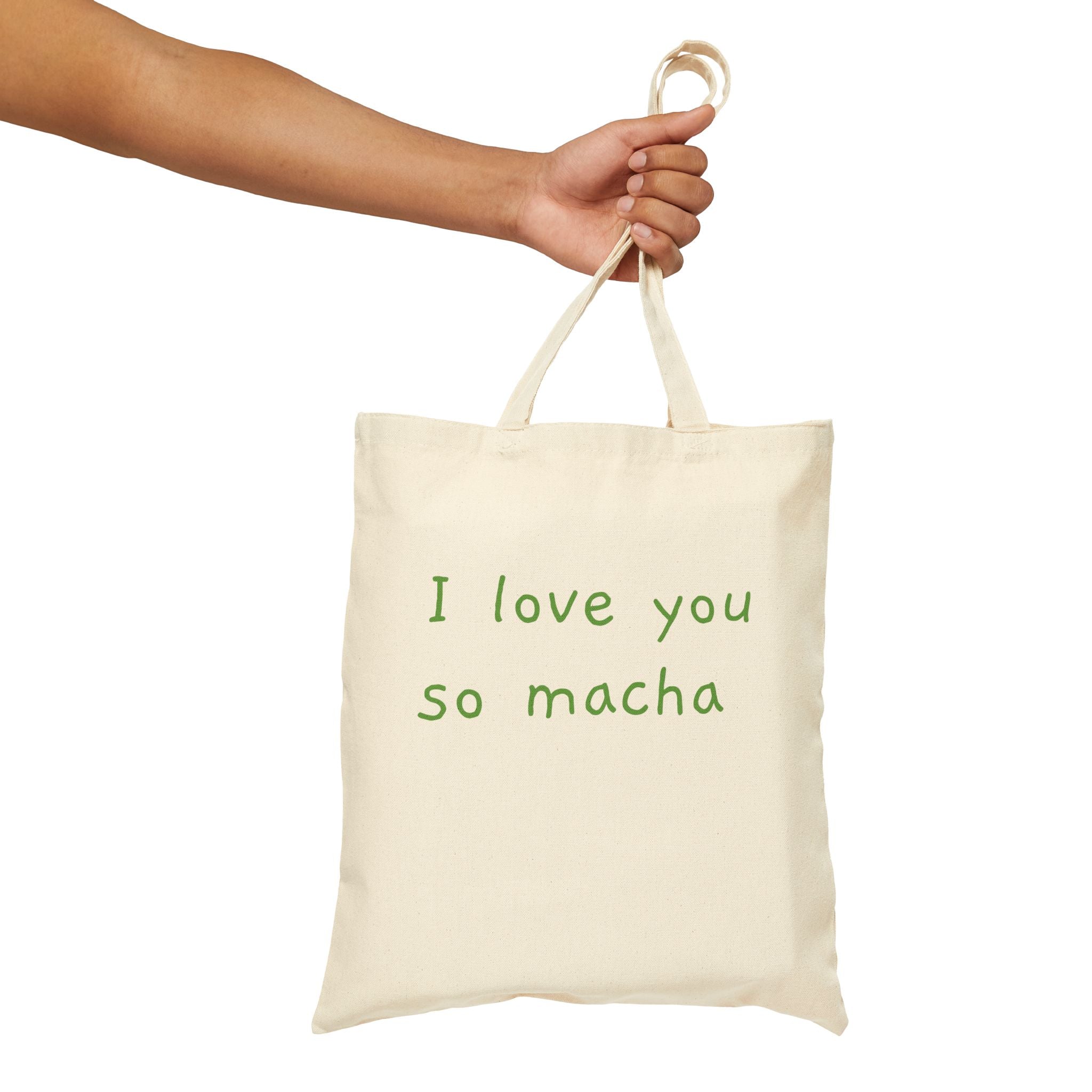 Canvas Tote Bag - Matcha Latte Kitty Design