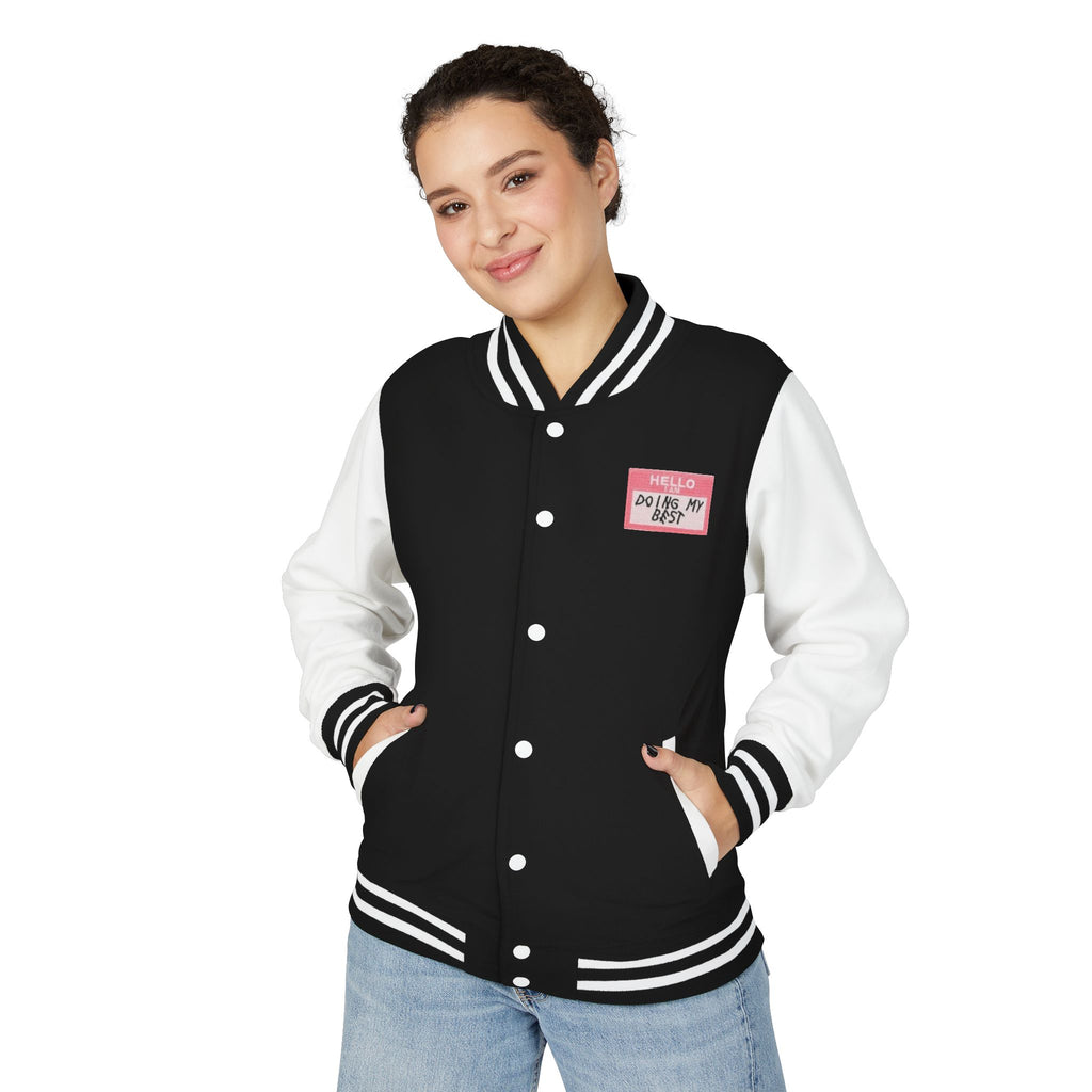 Letterman Jacket — 'Do What Makes You Happy' Retro Patch Varsity Jacket