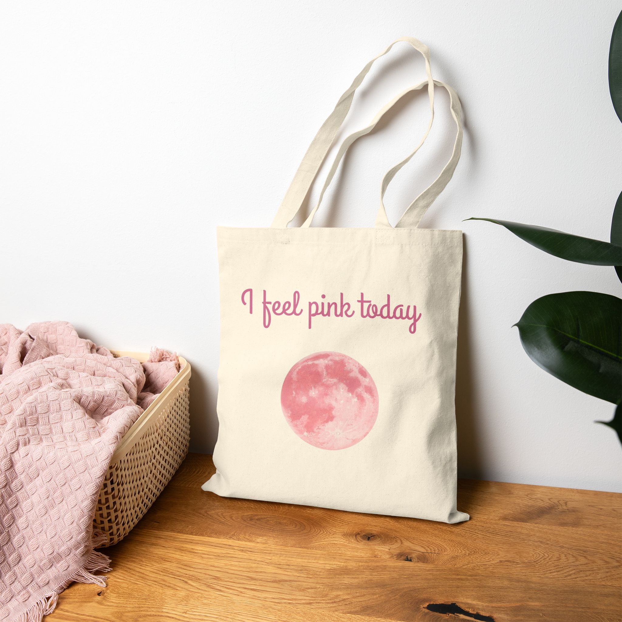 Pink Moon Phase Tote Bag