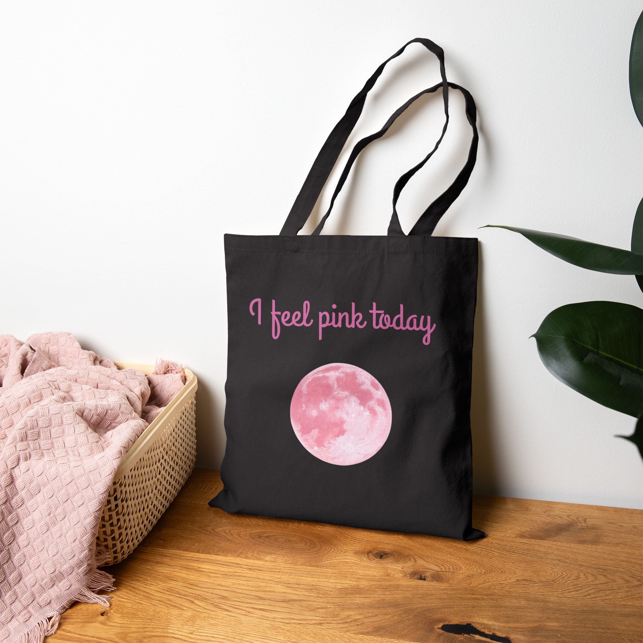Pink Moon Phase Tote Bag
