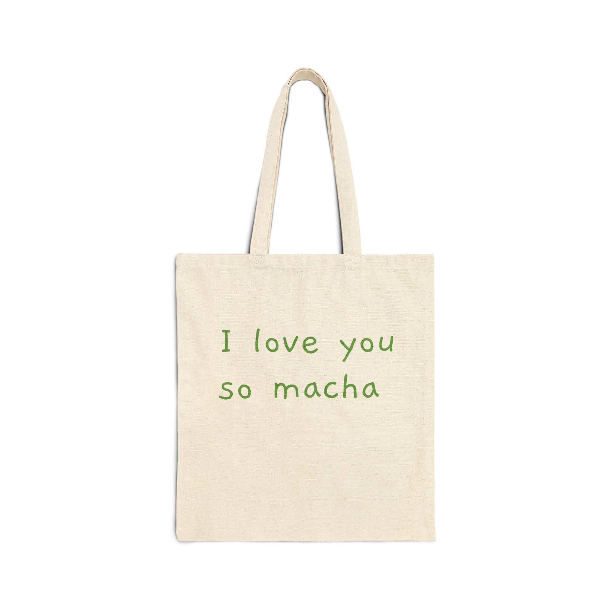 Canvas Tote Bag - Matcha Latte Kitty Design